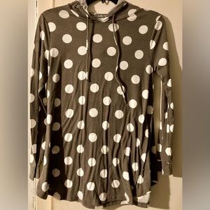 Jamby Styles polka dot pullover hoodie size small